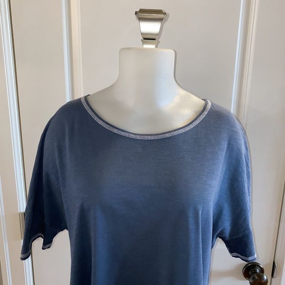 SWEATY BETTY Refresh T-shirt Top Women's Medium V-Neck Short Sleeve Blue - Picture 2 of 12